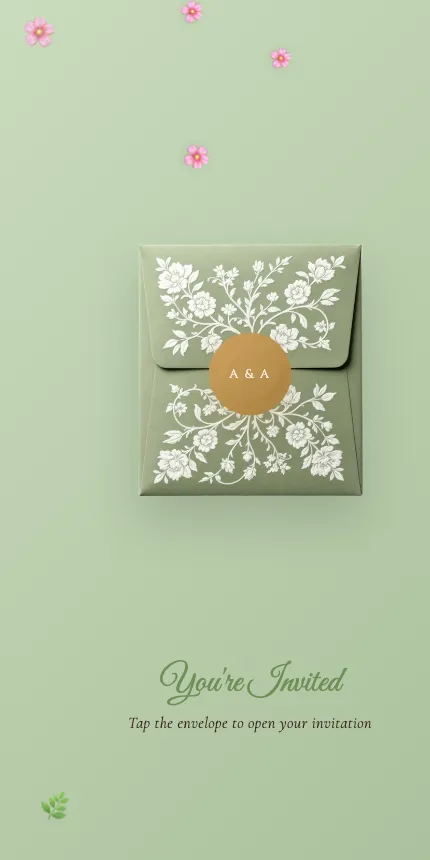 Floral Sparkle Engagement invitation website design