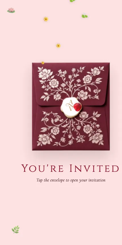 Floral Gold Wedding invitation website design