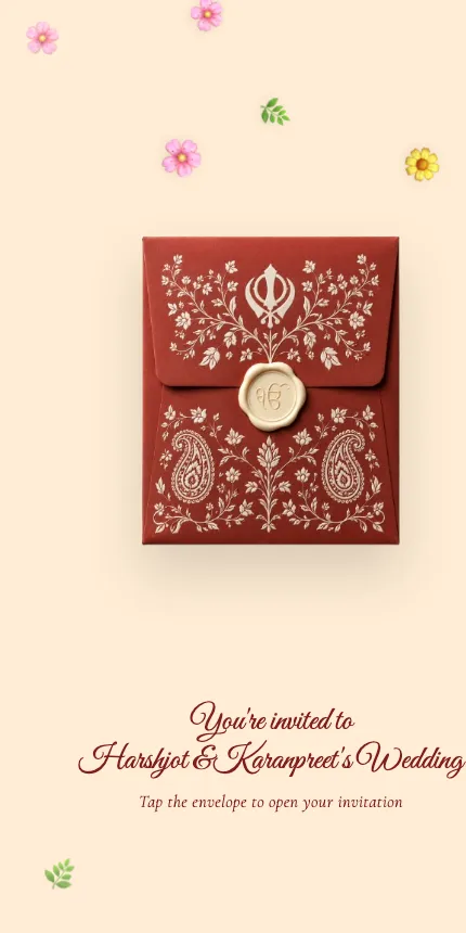 Sikh Royal Wedding invitation website design